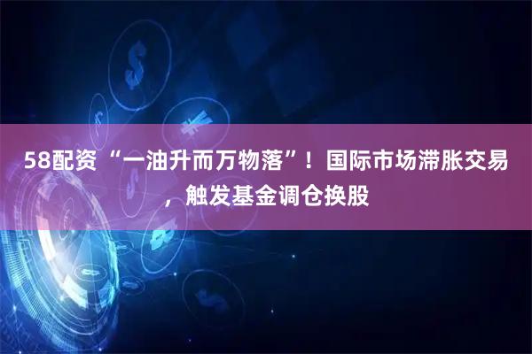58配资 “一油升而万物落”！国际市场滞胀交易，触发基金调仓换股